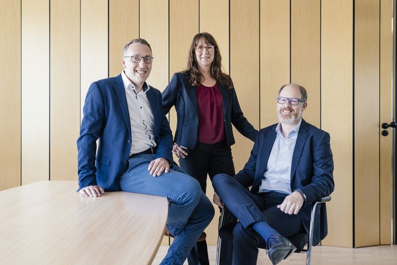 Alexandra Müller, Oliver Kriesch und Matthias Böttger aus der Geschäftsführung